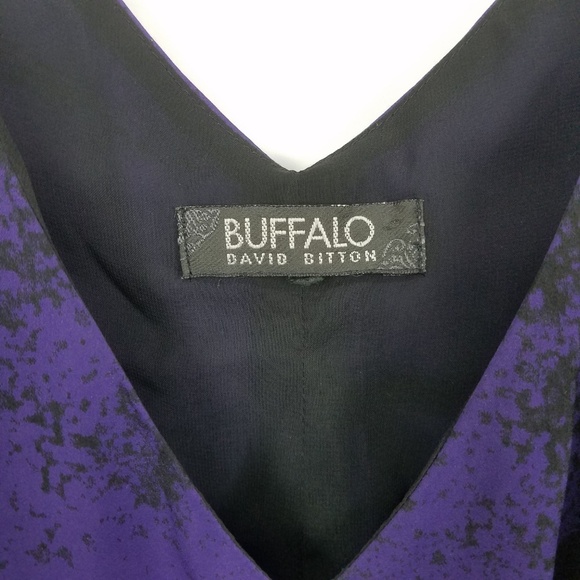 Buffalo David Bitton Purple & Black Sleeveless V-Neck Mini Dress – Size Small - Picture 4 of 6